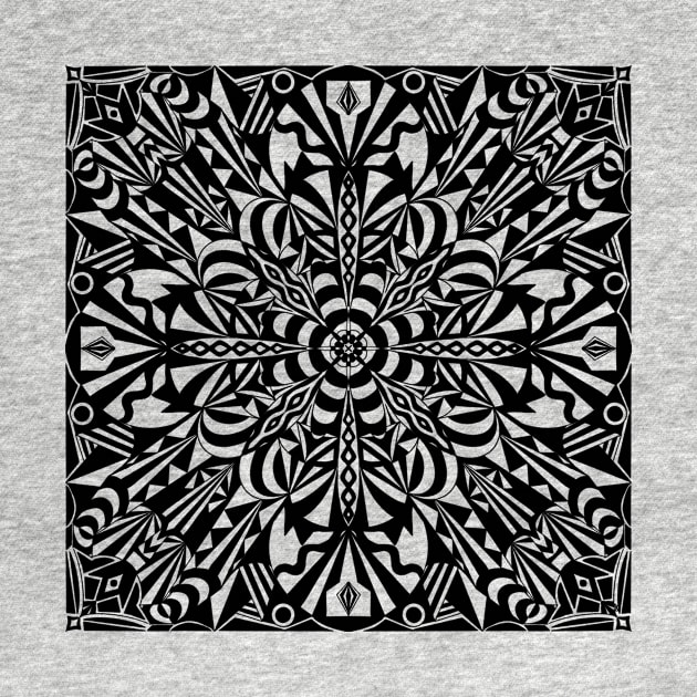 Black and White Abstract Original Mandala by missdebi27